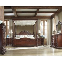 Martanny 5 Pc. Bedroom - Dresser, Mirror & Queen Poster Bed with Canopy